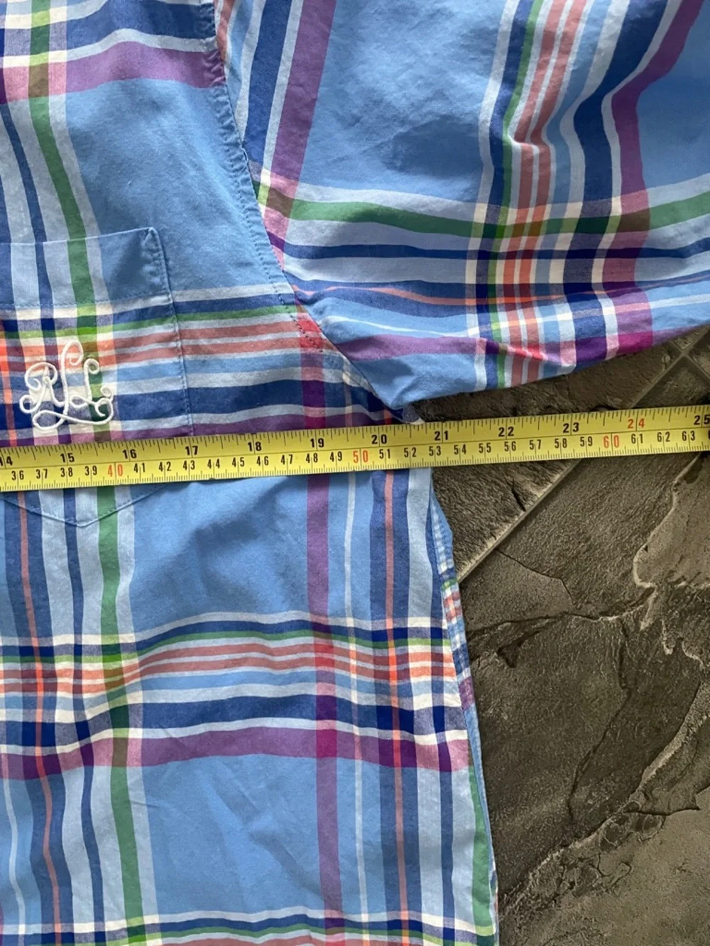 RALPH LAUREN Women’s Preppy Lightweight 3/4 Sleeve Long Plaid Button-Down Shirt - Picture 9 of 11